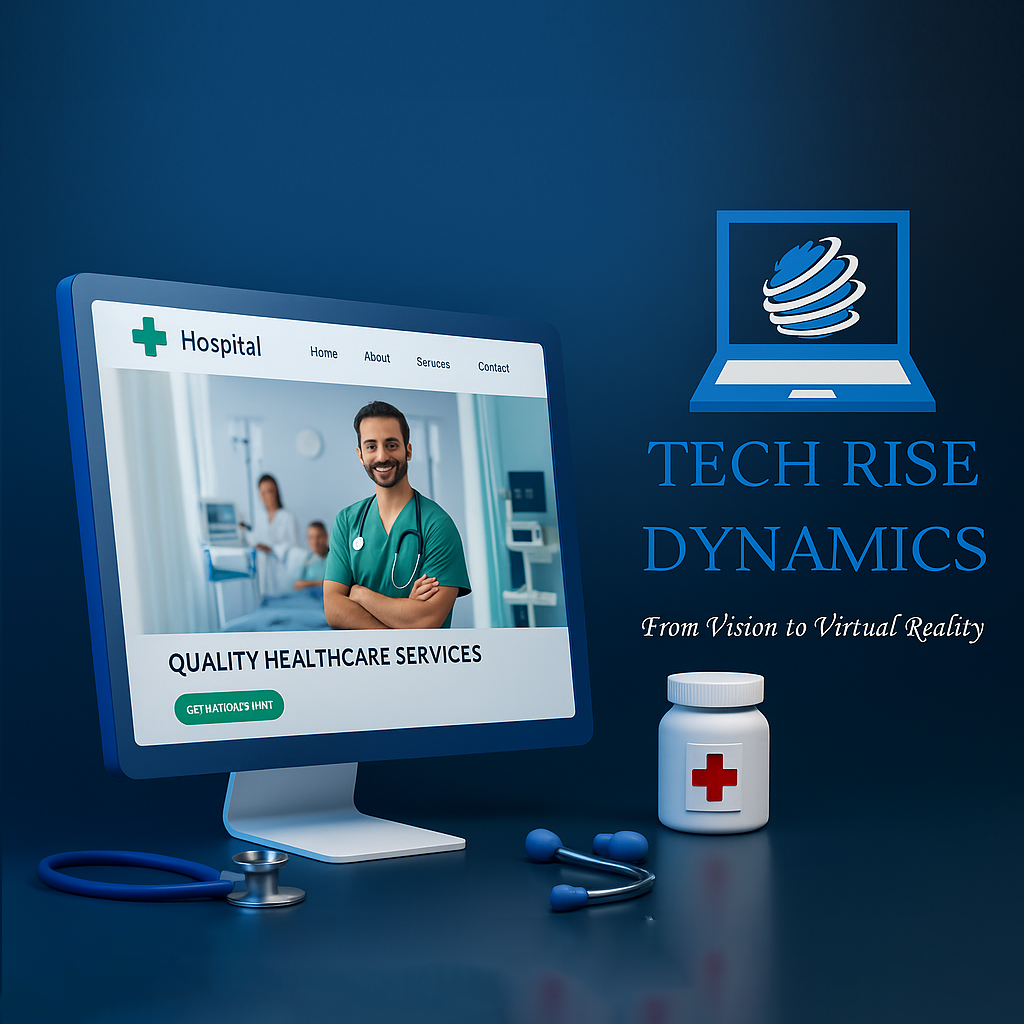 Tech Rise Dynamics – Hospital and Clinic Website Development services in Delhi, Noida, Faridabad, Gurugram, Ghaziabad, Lucknow, Kanpur, Jaipur, Patna, Ludhiana, Ayodhya, Mumbai, Bengaluru, Hyderabad, Chennai, Kolkata, Pune, and all over India